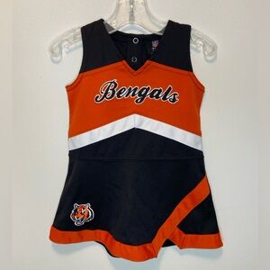 NFL Bengals Kids Cheer Dress - Black, Orange, and White